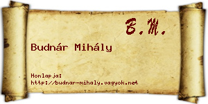 Budnár Mihály névjegykártya