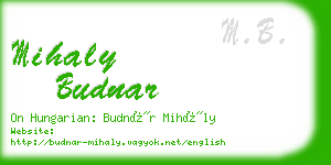 mihaly budnar business card